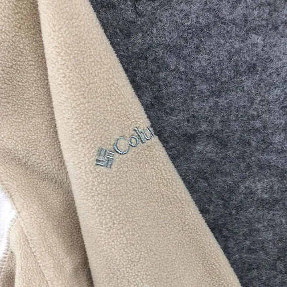 Columbia Lightweight 1/4 Zip Fleece Pullover Womens M Beige Tan Sweater - Picture 6 of 9